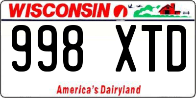 WI license plate 998XTD