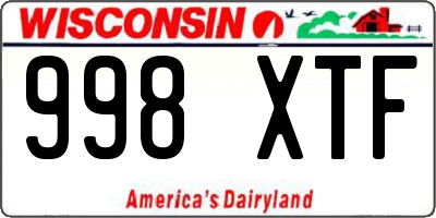 WI license plate 998XTF