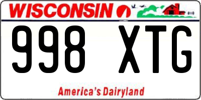 WI license plate 998XTG