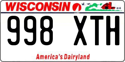 WI license plate 998XTH