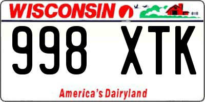 WI license plate 998XTK