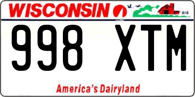 WI license plate 998XTM