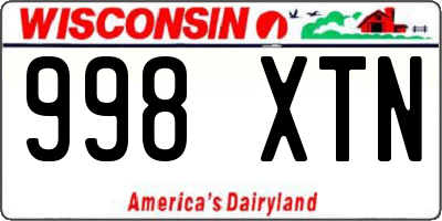 WI license plate 998XTN