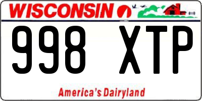 WI license plate 998XTP