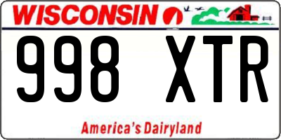 WI license plate 998XTR