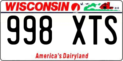 WI license plate 998XTS