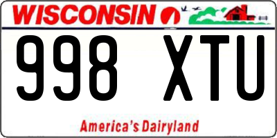 WI license plate 998XTU