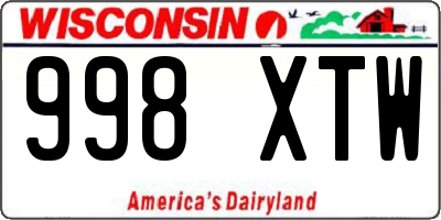 WI license plate 998XTW