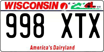 WI license plate 998XTX