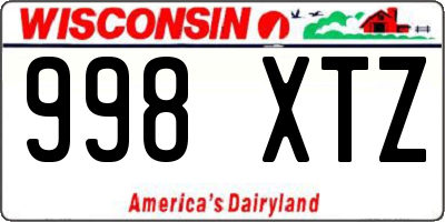 WI license plate 998XTZ