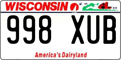 WI license plate 998XUB