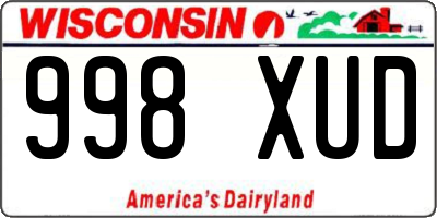 WI license plate 998XUD