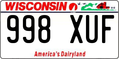 WI license plate 998XUF
