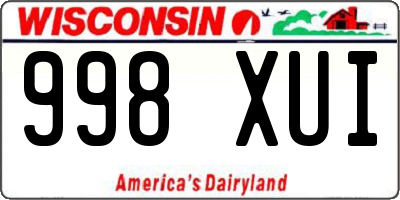 WI license plate 998XUI