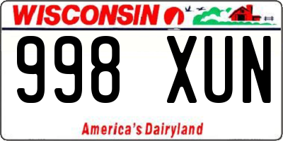 WI license plate 998XUN
