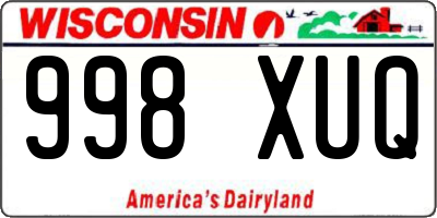 WI license plate 998XUQ