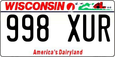 WI license plate 998XUR