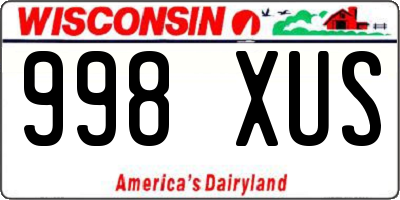WI license plate 998XUS