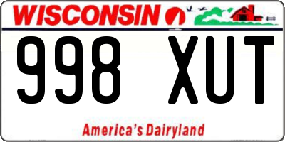 WI license plate 998XUT