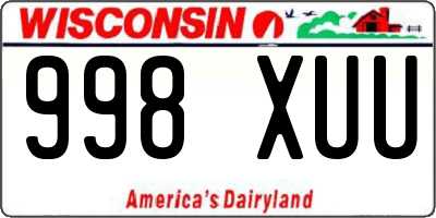 WI license plate 998XUU