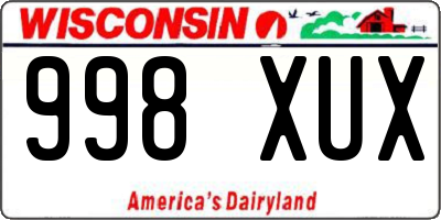 WI license plate 998XUX