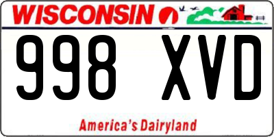 WI license plate 998XVD