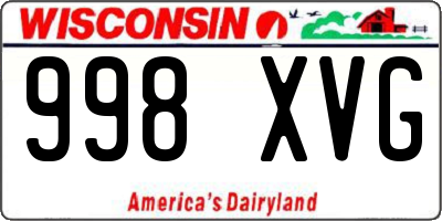 WI license plate 998XVG