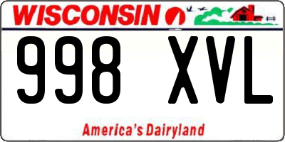 WI license plate 998XVL