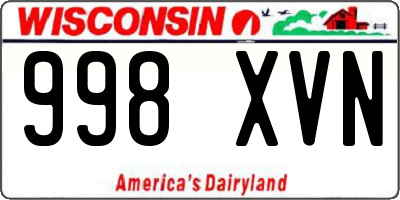 WI license plate 998XVN