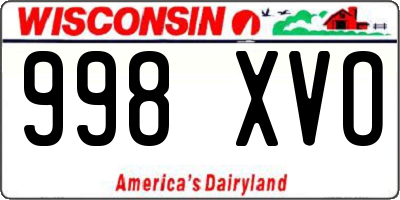 WI license plate 998XVO