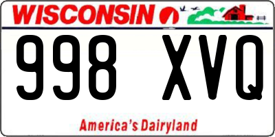 WI license plate 998XVQ
