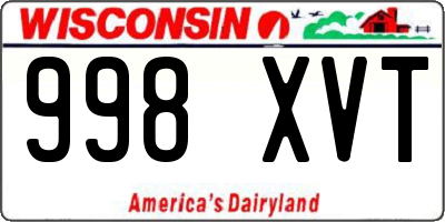 WI license plate 998XVT