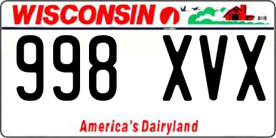 WI license plate 998XVX