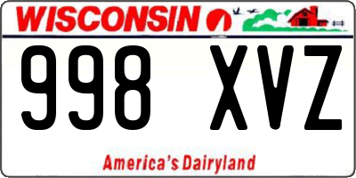 WI license plate 998XVZ