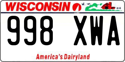 WI license plate 998XWA