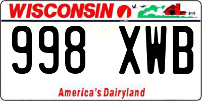 WI license plate 998XWB