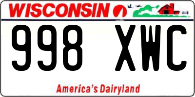 WI license plate 998XWC