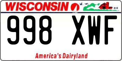 WI license plate 998XWF