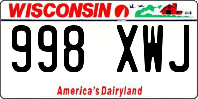 WI license plate 998XWJ
