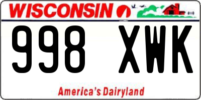 WI license plate 998XWK