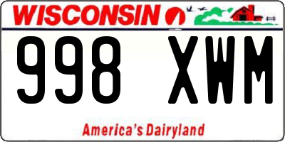 WI license plate 998XWM