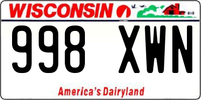 WI license plate 998XWN