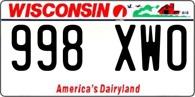 WI license plate 998XWO