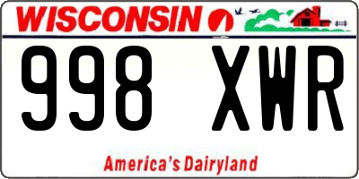 WI license plate 998XWR
