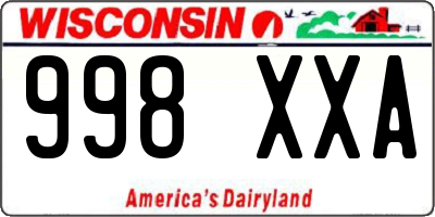 WI license plate 998XXA