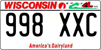 WI license plate 998XXC