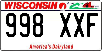 WI license plate 998XXF