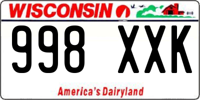 WI license plate 998XXK
