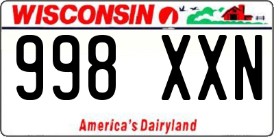 WI license plate 998XXN