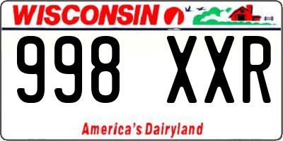 WI license plate 998XXR